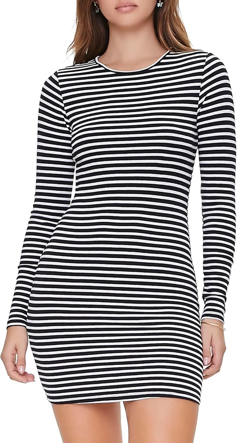 Forever 21 Women's Striped Mini Bodycon Dress