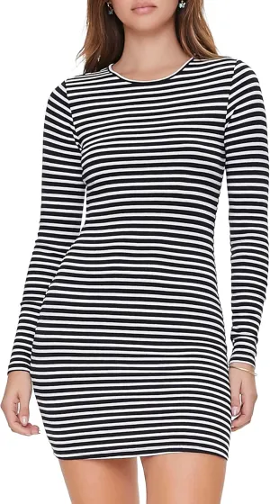 Forever 21 Women's Striped Mini Bodycon Dress