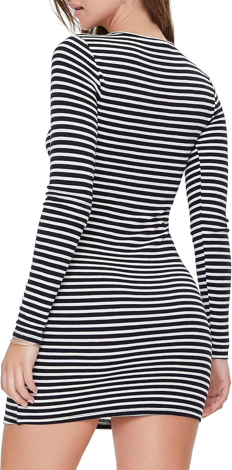 Forever 21 Women's Striped Mini Bodycon Dress