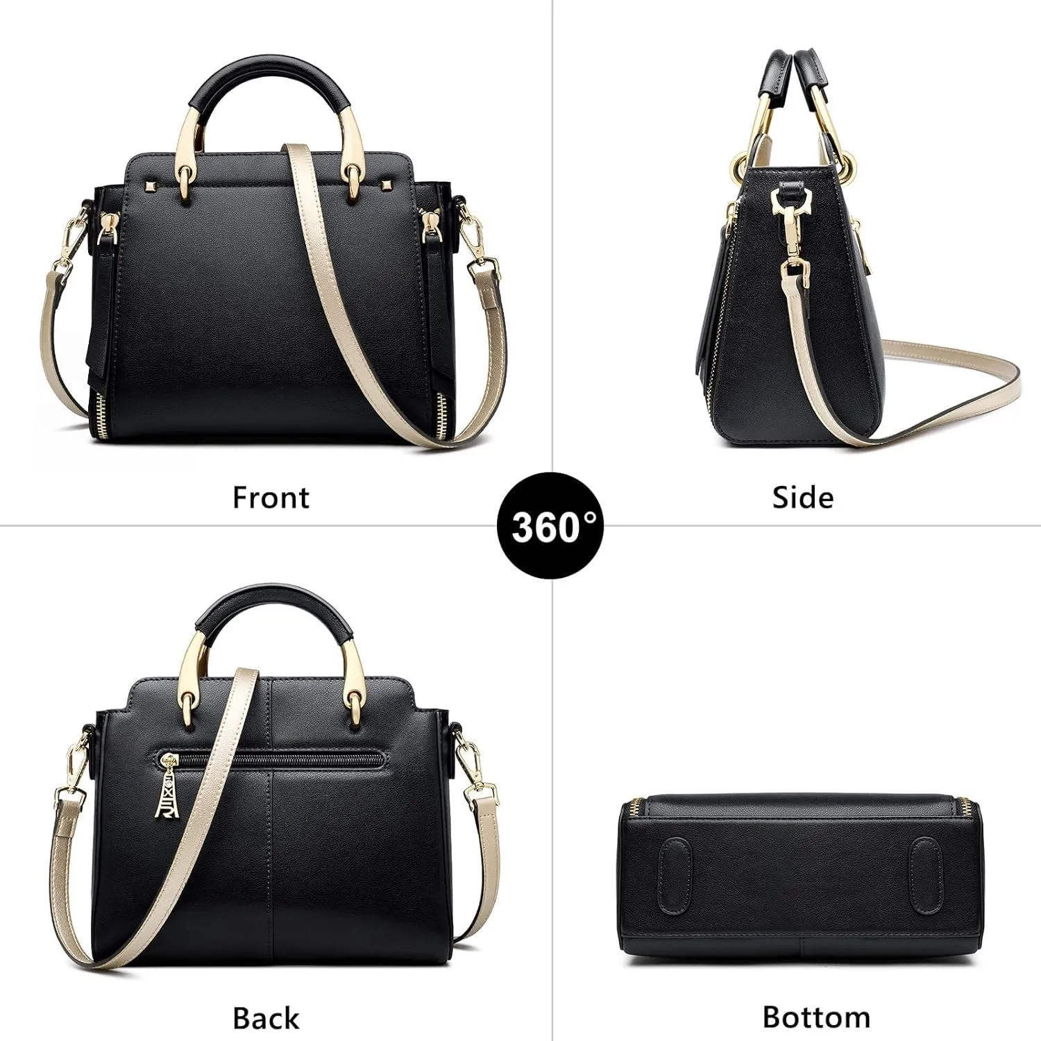 FOXLOVER Crossbody Bags for Women Satchel Handbags Medium Size Women's Top-Handle Shoulder Handbag with Zipper Pocket