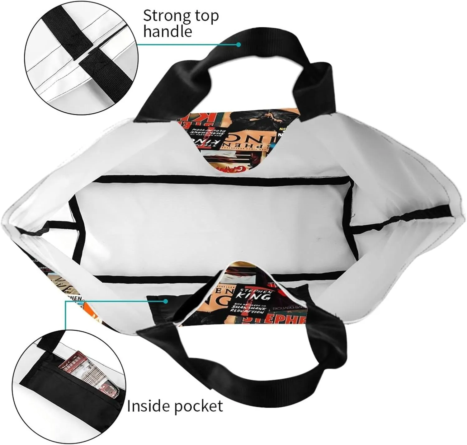Ftuiylu broadway Tote Bag Women Kitchen Reusable Grocery Bags Shopping Bag Beach Bags Shoulder Bag
