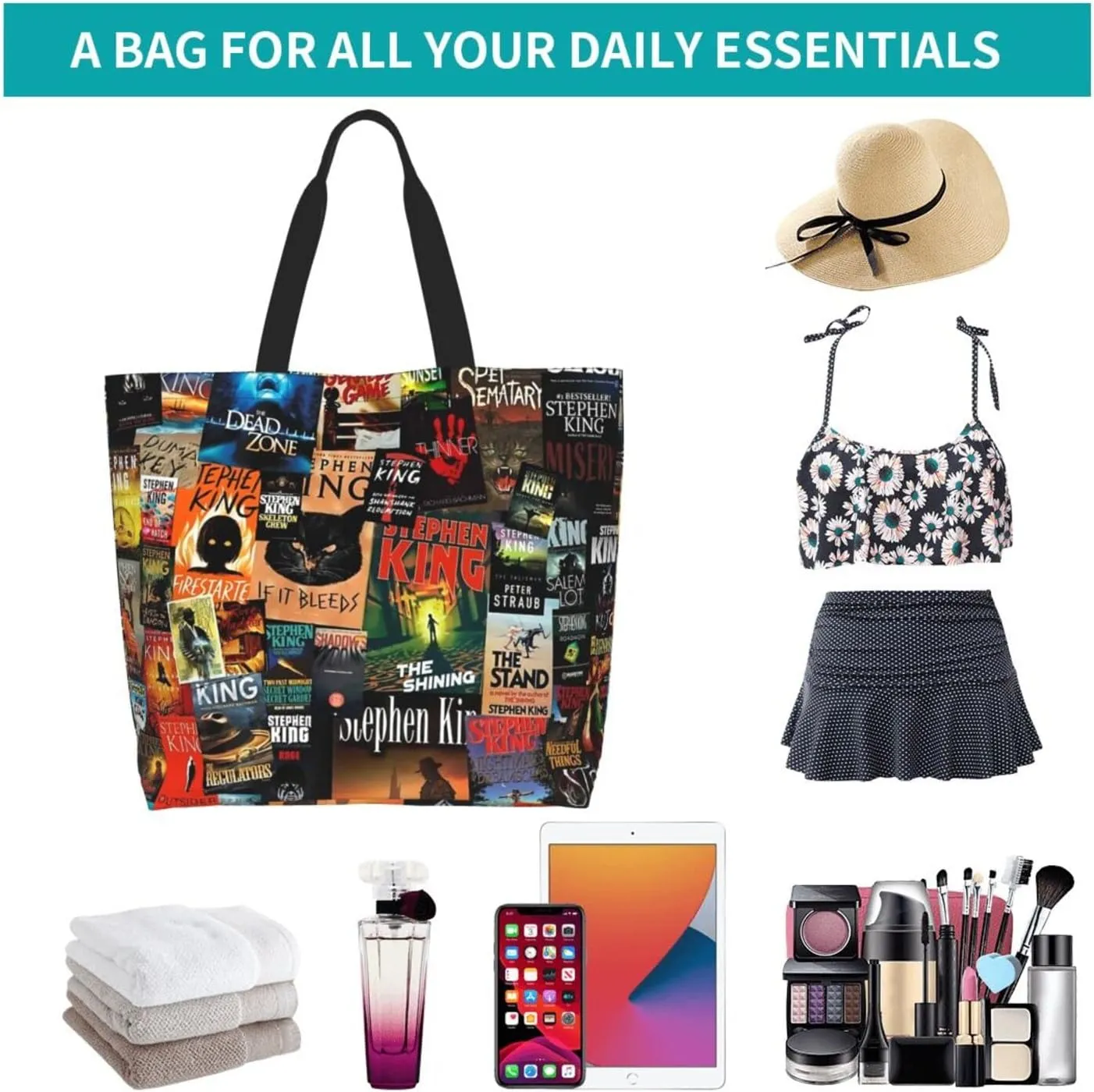 Ftuiylu broadway Tote Bag Women Kitchen Reusable Grocery Bags Shopping Bag Beach Bags Shoulder Bag