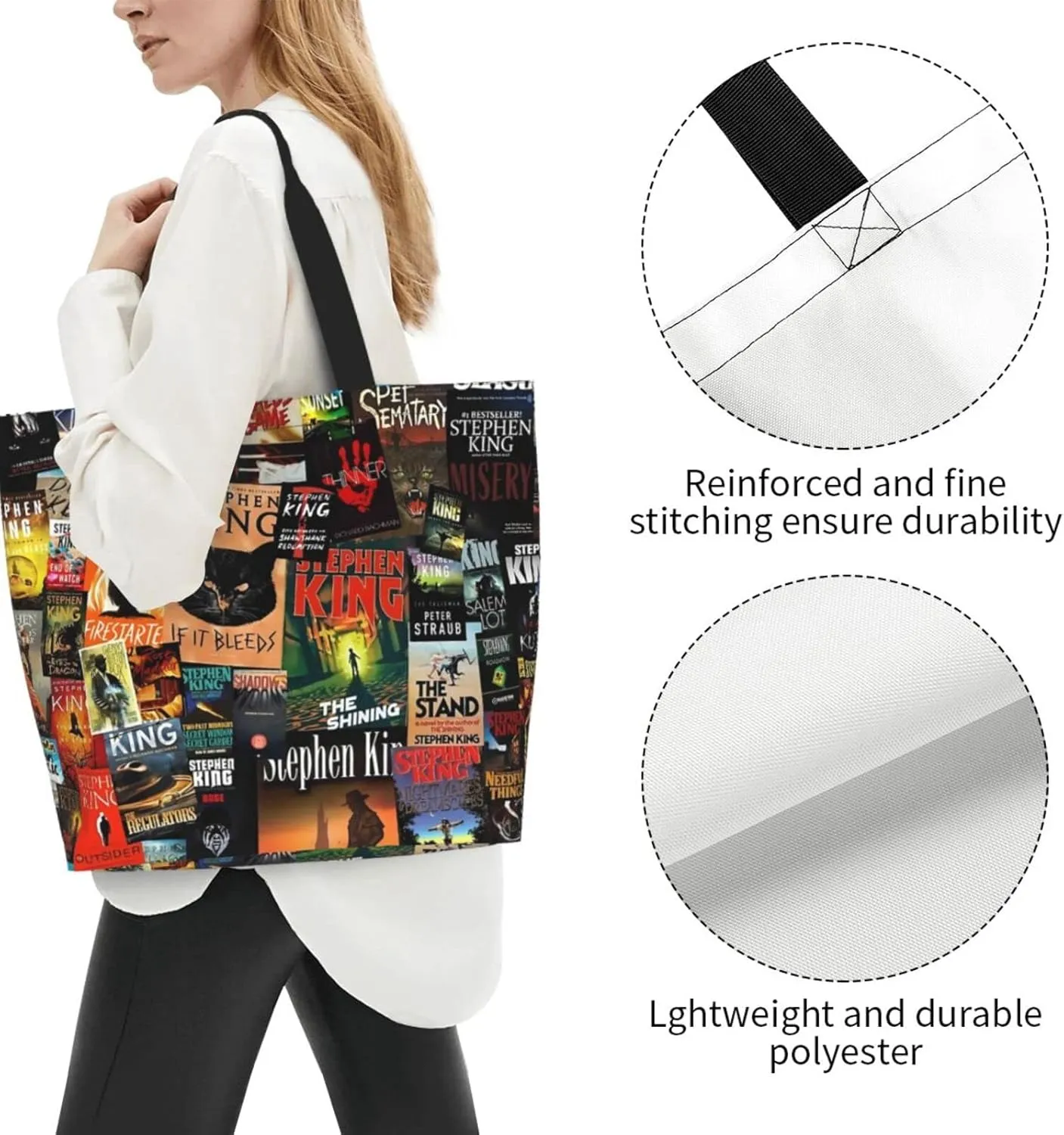 Ftuiylu broadway Tote Bag Women Kitchen Reusable Grocery Bags Shopping Bag Beach Bags Shoulder Bag
