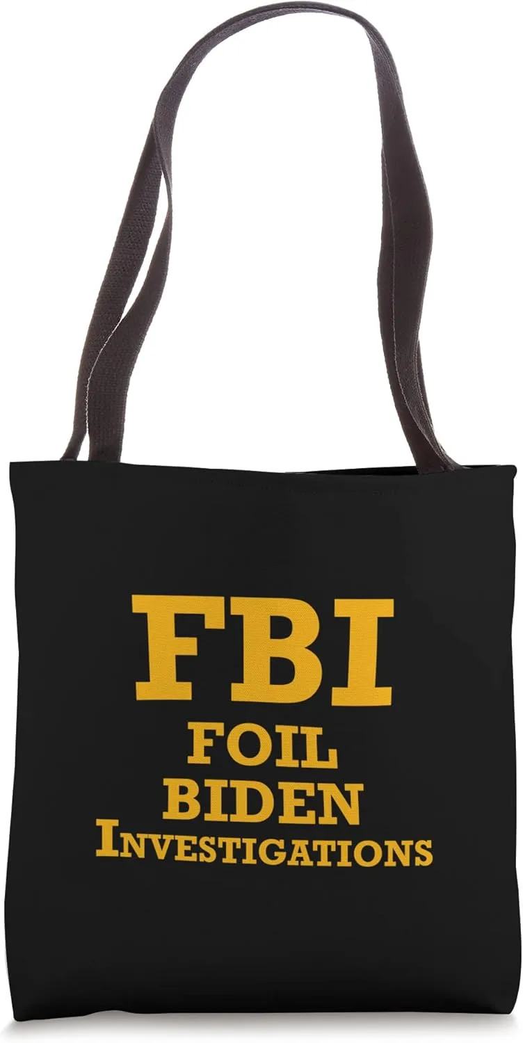Funny FBI Foil Biden Investigations Laptop Satire Anti Biden Tote Bag
