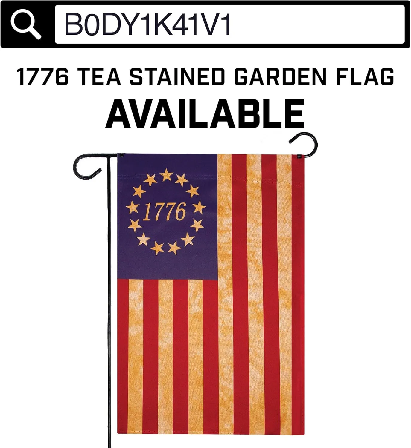 G128 Betsy Ross 1776 Tea-Stained Flag | 4x6 Ft | ToughWeave Pro Series Embroidered 420D Polyester | Historical Flag, Embroidered Design, Indoor/Outdoor, Brass Grommets