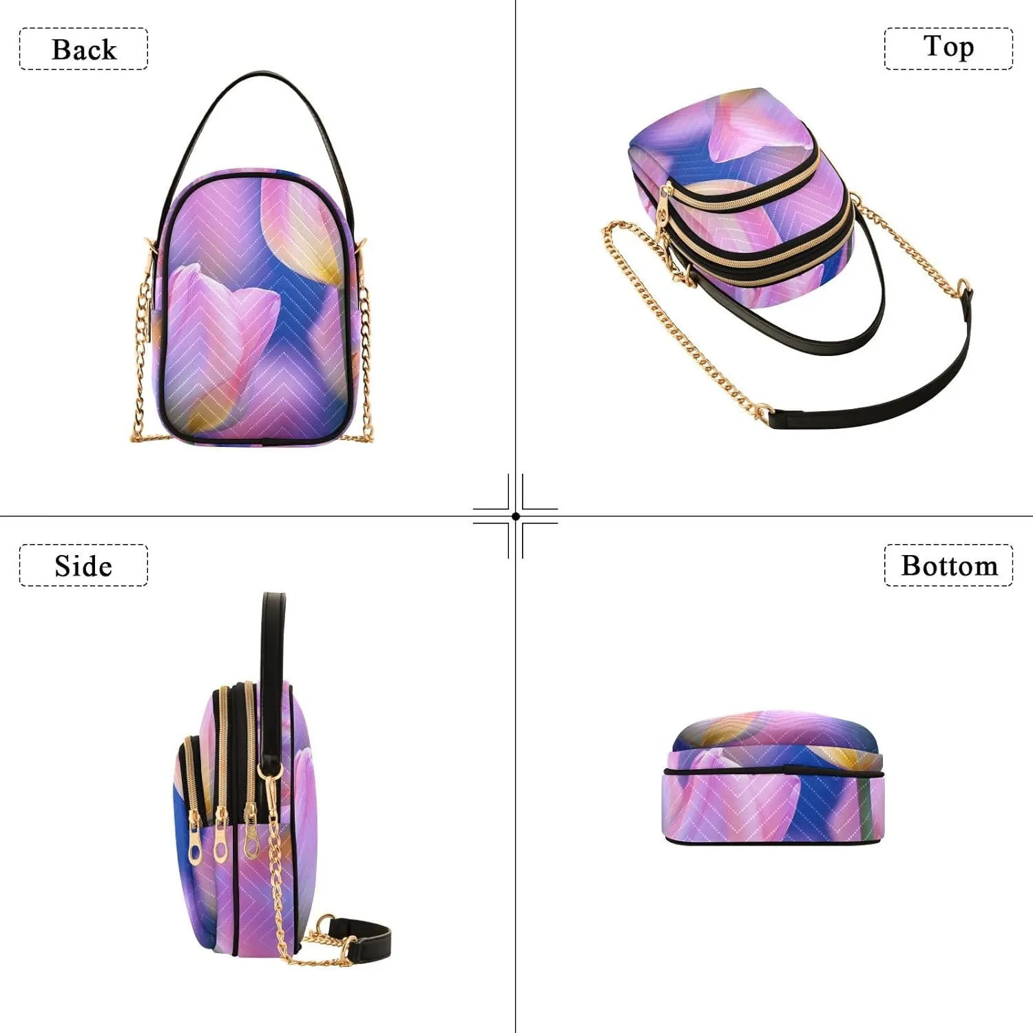 GAIGEO Watercolor with Color Roses Womens Travel Crossbody Bag, Women's Crossbody Handbags, Crossbody Purses for Women Travel