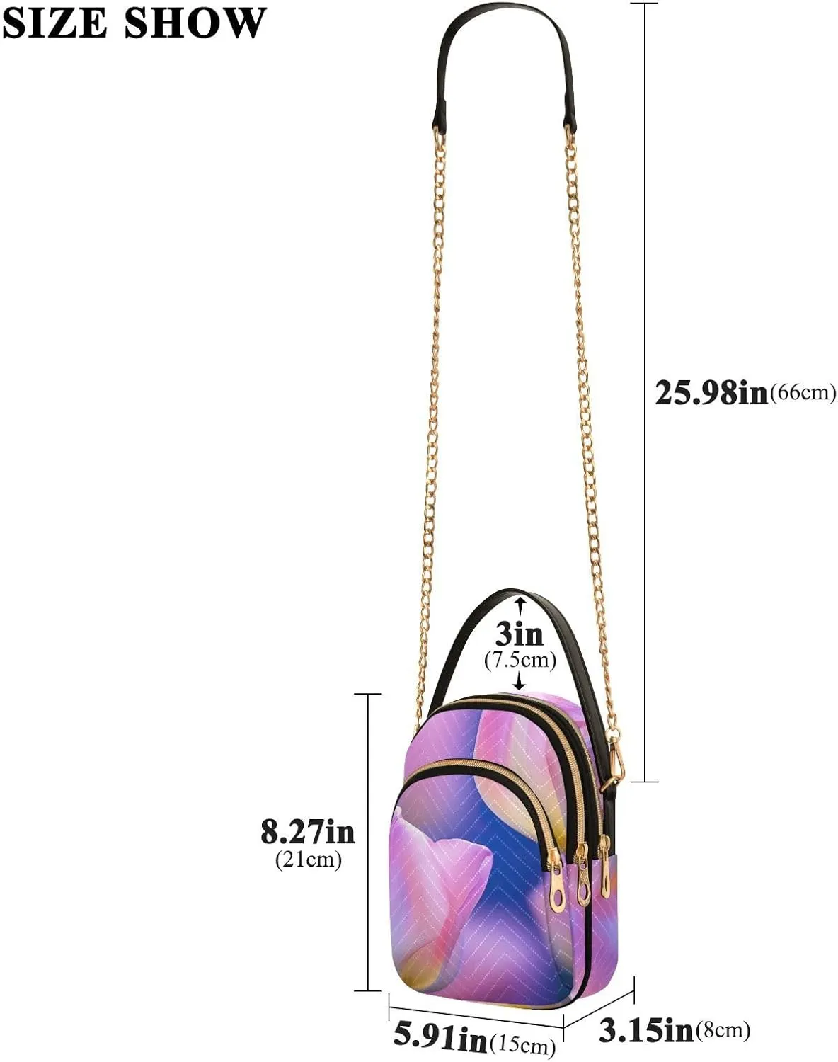 GAIGEO Watercolor with Color Roses Womens Travel Crossbody Bag, Women's Crossbody Handbags, Crossbody Purses for Women Travel