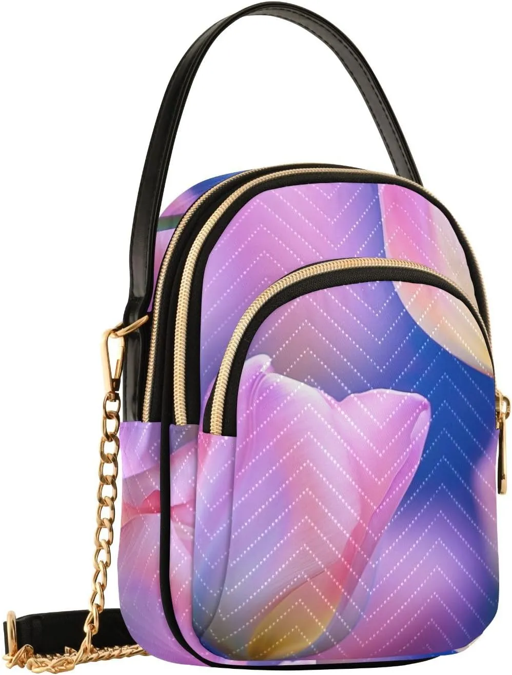 GAIGEO Watercolor with Color Roses Womens Travel Crossbody Bag, Women's Crossbody Handbags, Crossbody Purses for Women Travel