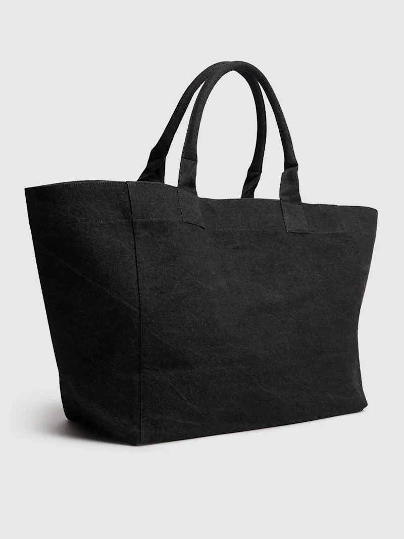 GANNI Black Denim Tote Bag