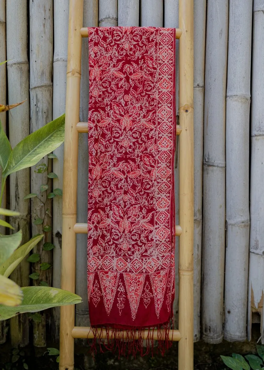 GARNET RED REFINED SILK SARONG