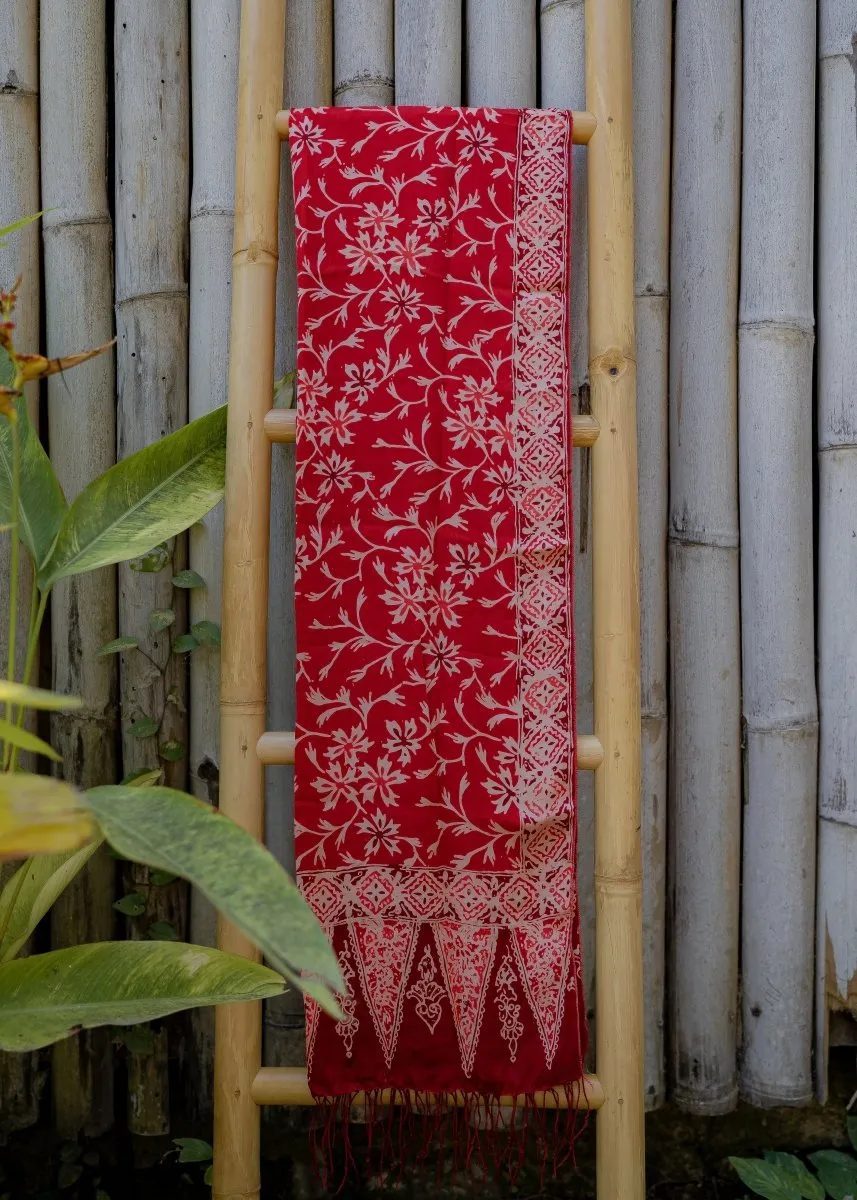 GARNET RED REFINED SILK SARONG
