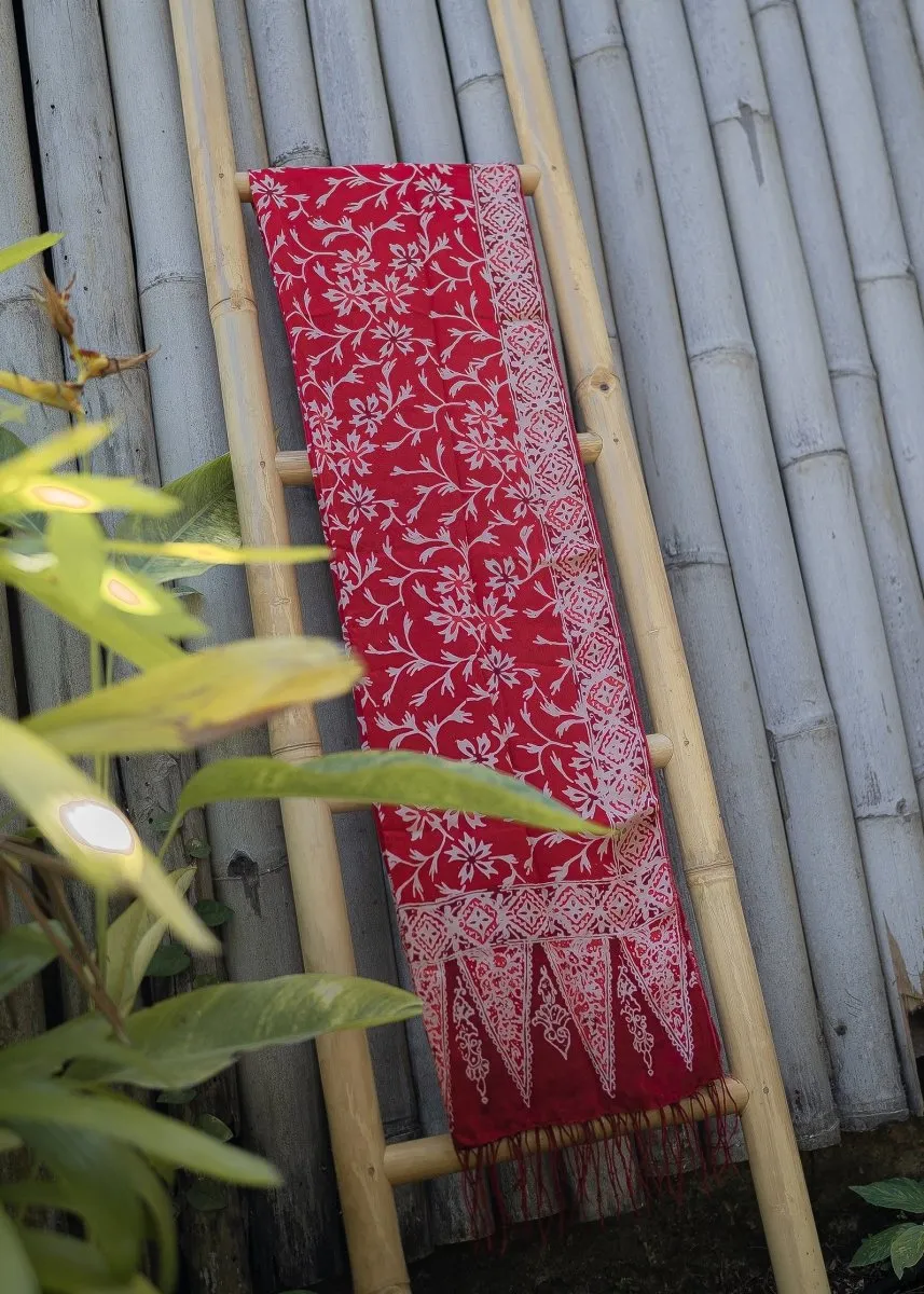 GARNET RED REFINED SILK SARONG