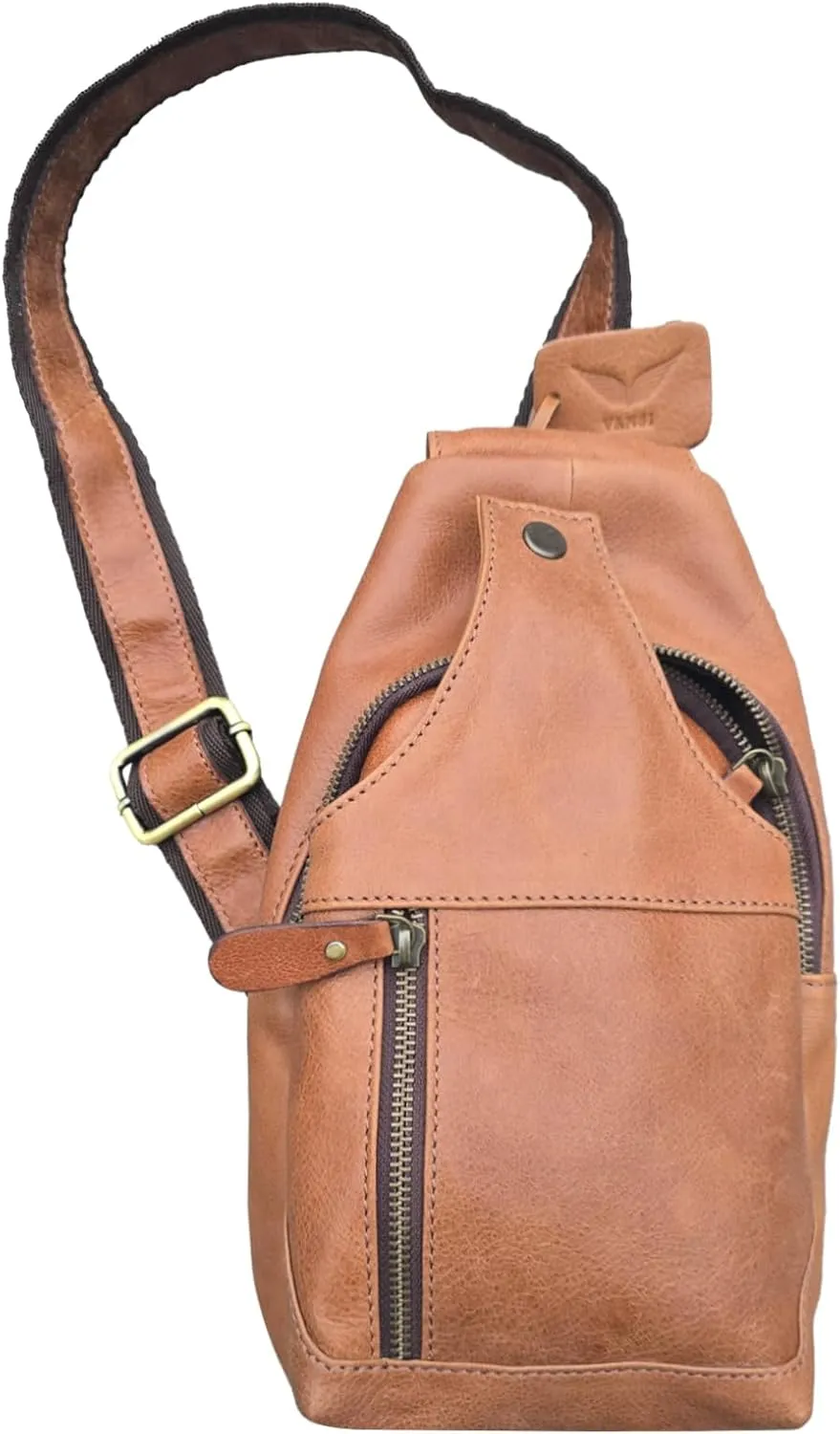 Genuine Leather Chest Sling Bag for Men and Women Real Leather Shoulder Crossbody Bag Backpack Purse