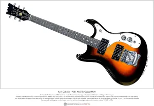 George Morgan Illustration Kurt Cobain’s 1960’s Mosrite Gospel MkIV Limited Edition Fine Art Print A3 size