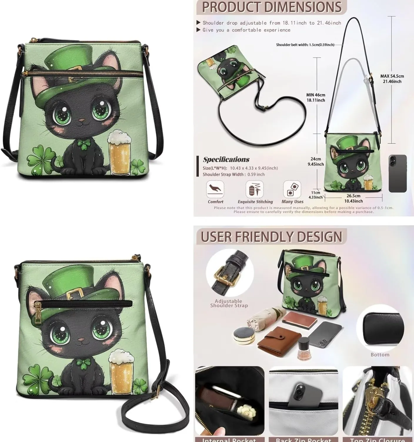 GIFTPUZZ Small Sling Bag Crossbody Bags for Women Trendy Crossbody Purse Leather Wallet Set for Ladies 2 Pack