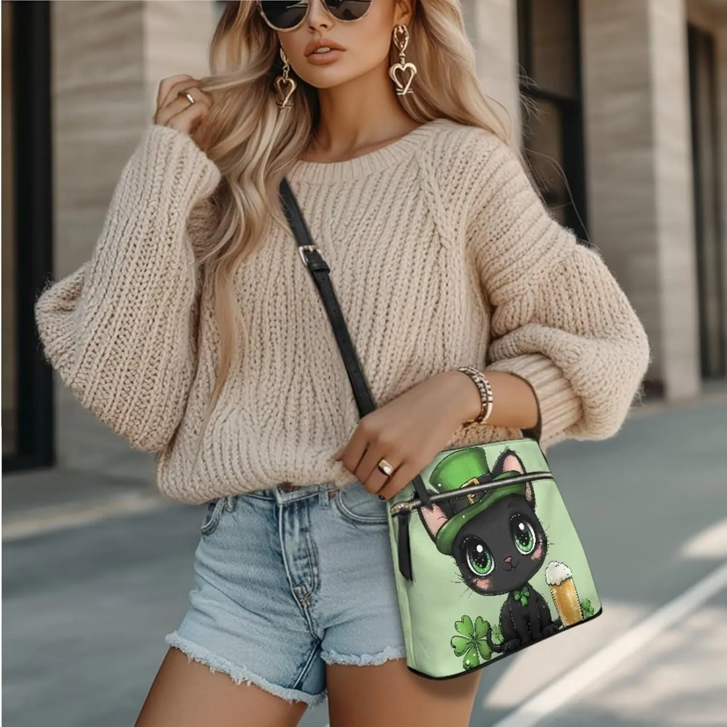 GIFTPUZZ Small Sling Bag Crossbody Bags for Women Trendy Crossbody Purse Leather Wallet Set for Ladies 2 Pack