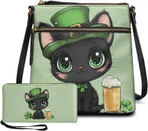 GIFTPUZZ Small Sling Bag Crossbody Bags for Women Trendy Crossbody Purse Leather Wallet Set for Ladies 2 Pack