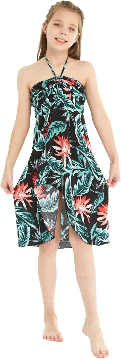Girl Hawaiian Halter Dress in Blooming Lily