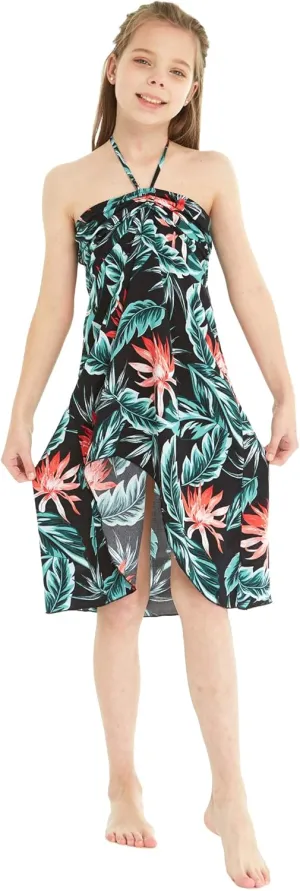 Girl Hawaiian Halter Dress in Blooming Lily