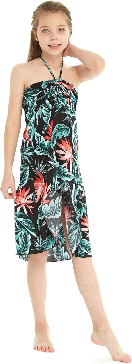 Girl Hawaiian Halter Dress in Blooming Lily