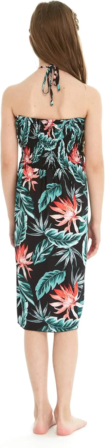 Girl Hawaiian Halter Dress in Blooming Lily