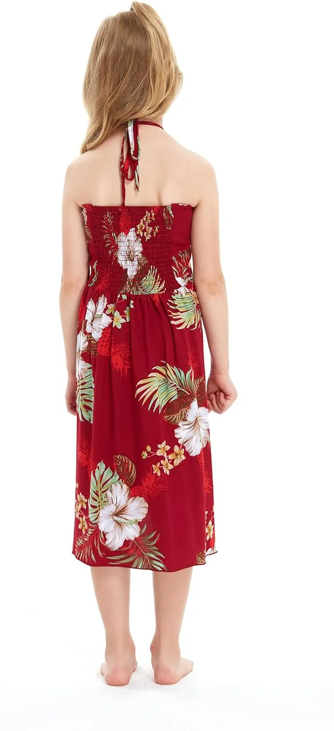 Girl Hawaiian Halter Dress in Pineapple Garden