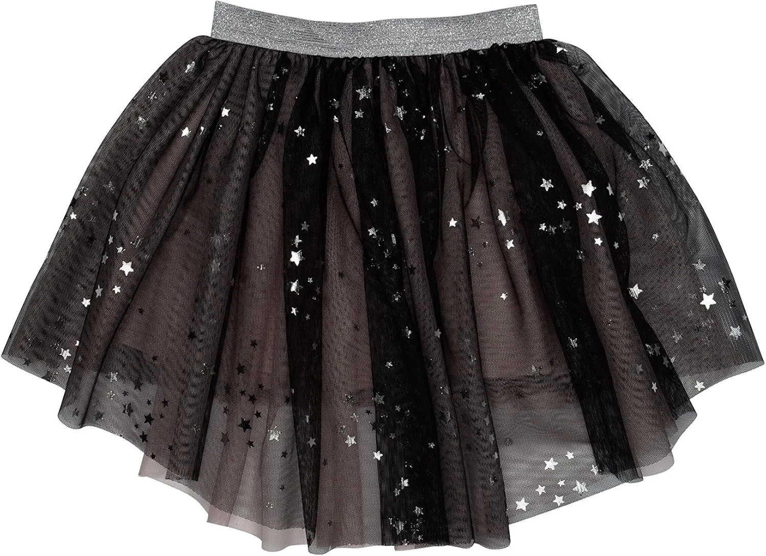 Girl's 7-16 Star Studded Netting Skirt, Black
