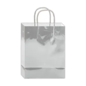 Glossy Gift Bag Silver 8.8x5.5x3.5"