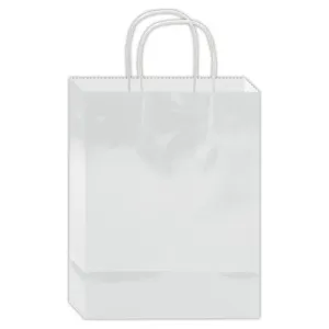 Glossy Gift Bag White 13x10.5x5.5"