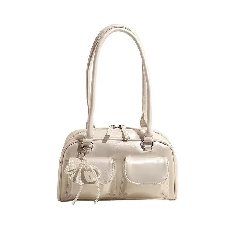 Glossy PU Baguette Style HandBag