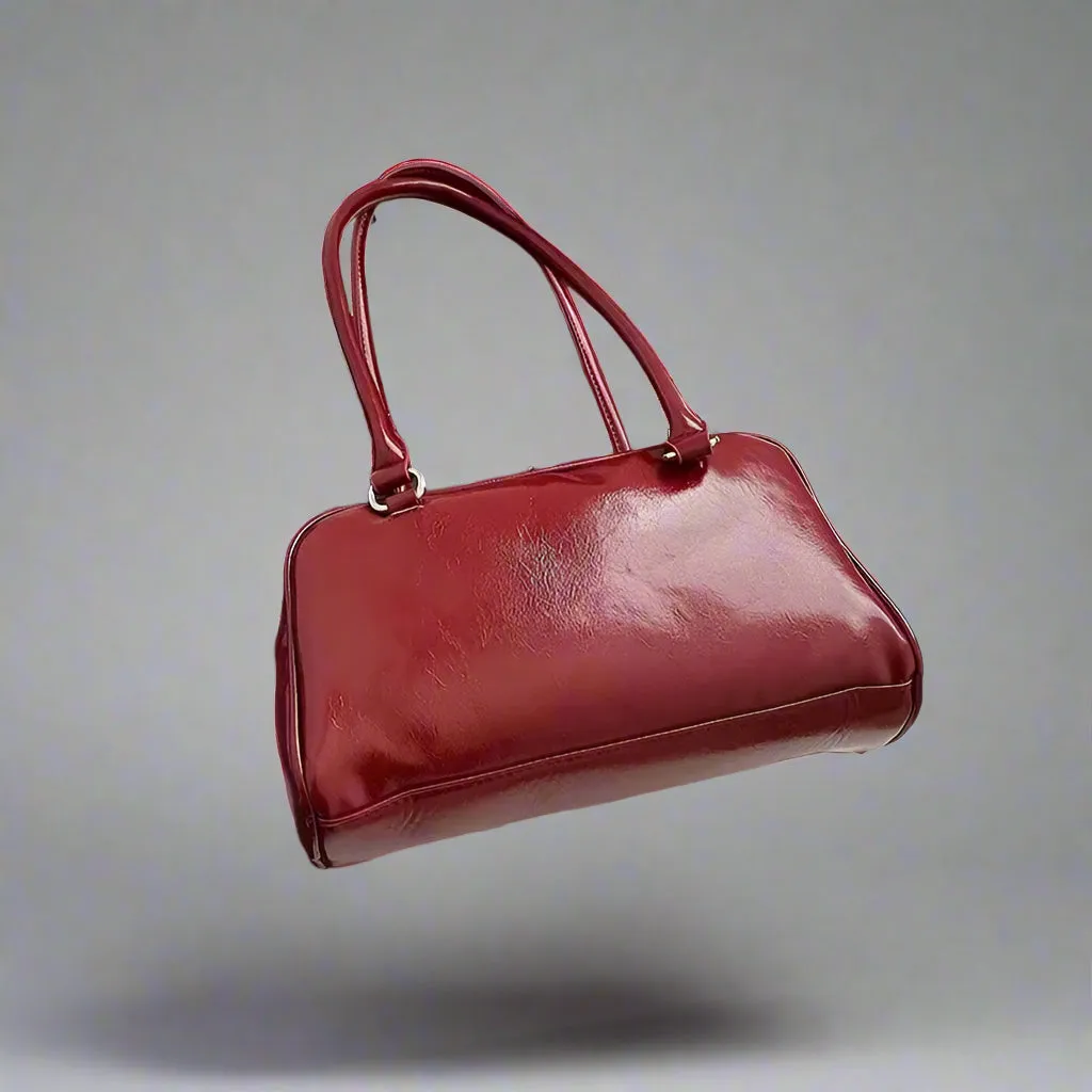 Glossy PU Baguette Style HandBag