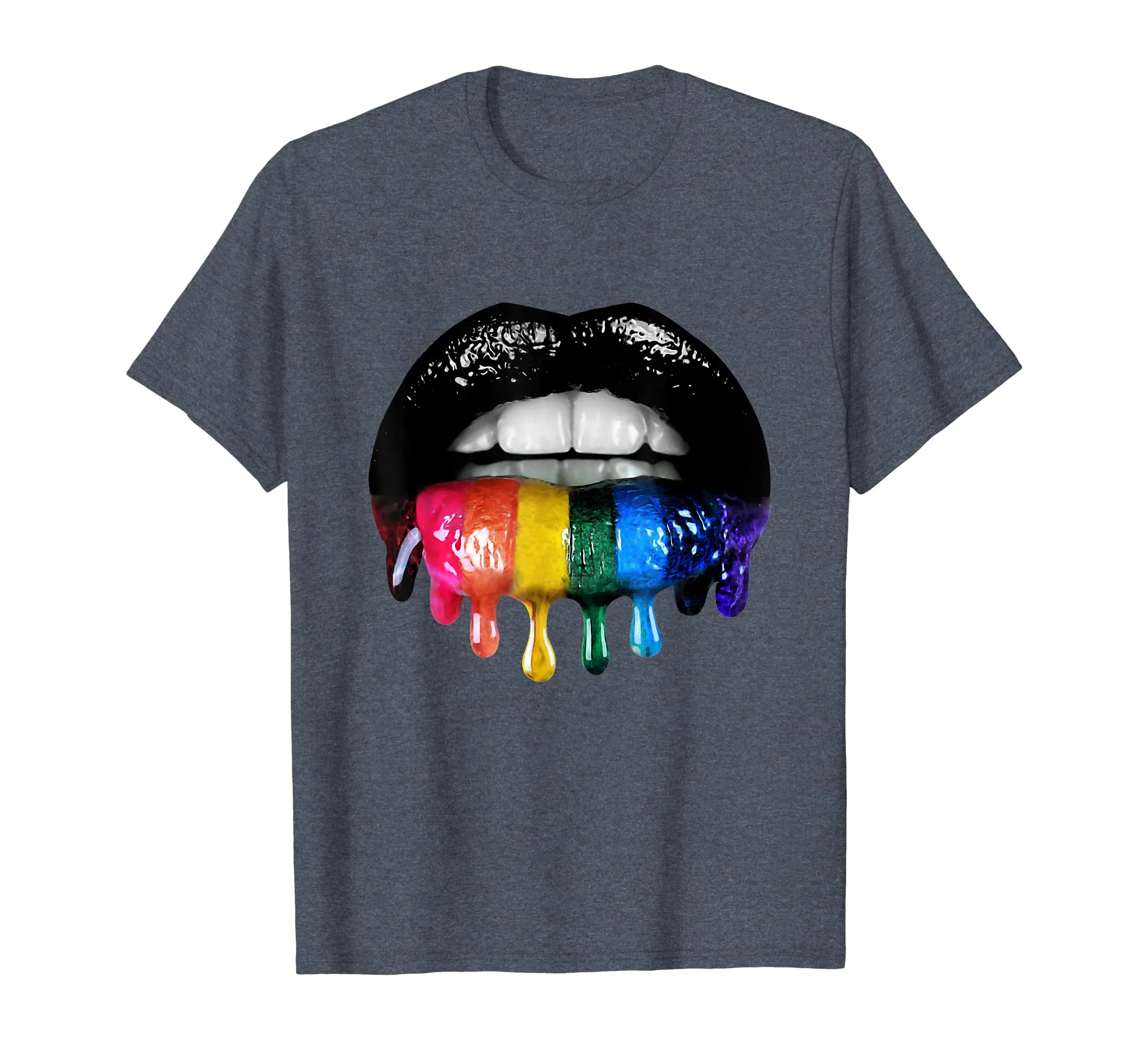 Glossy Rainbow Lips LGBT Pride Funny Gift Tshirt