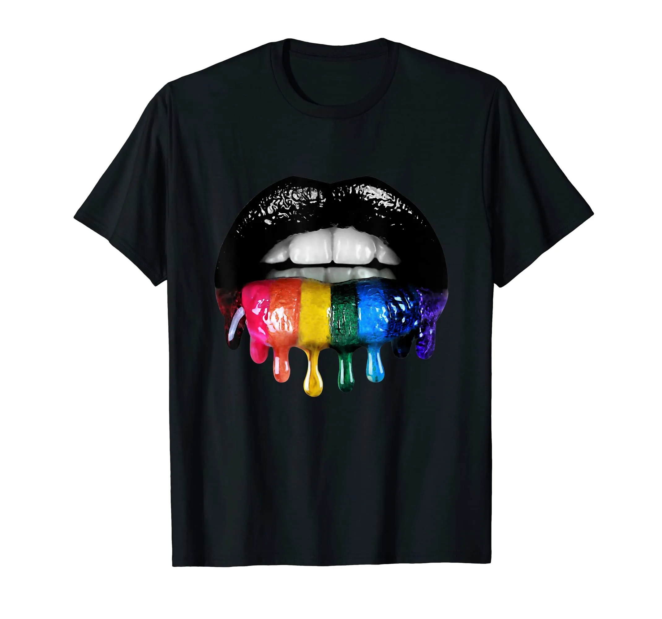 Glossy Rainbow Lips LGBT Pride Funny Gift Tshirt