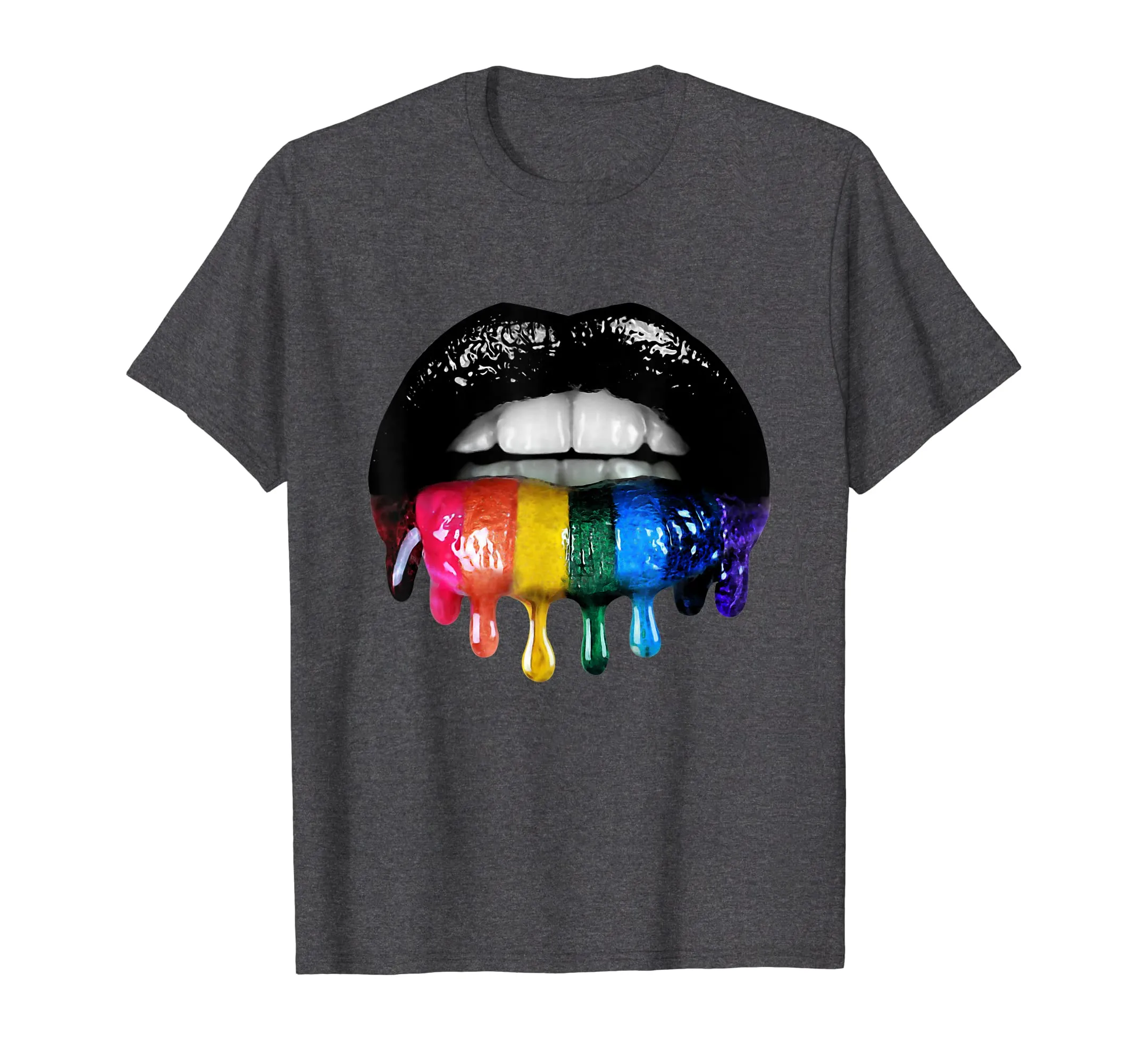 Glossy Rainbow Lips LGBT Pride Funny Gift Tshirt