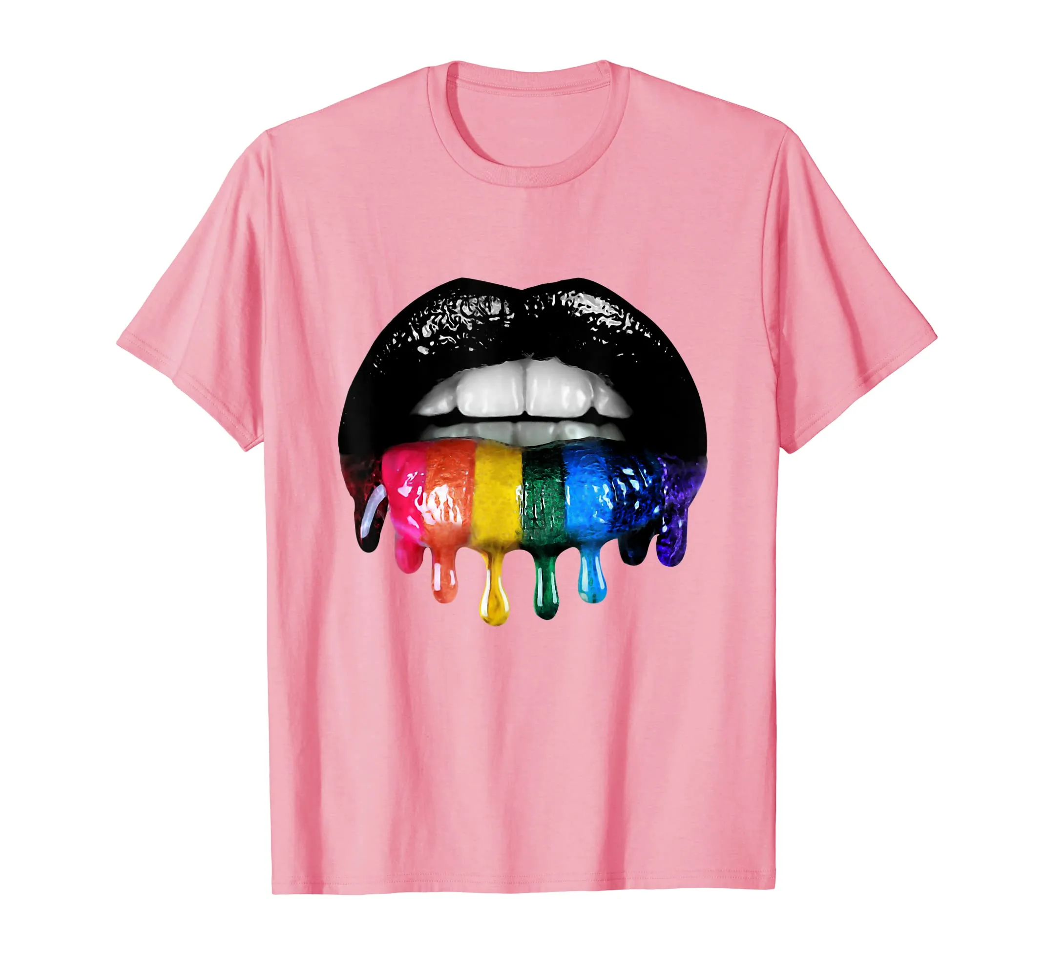 Glossy Rainbow Lips LGBT Pride Funny Gift Tshirt