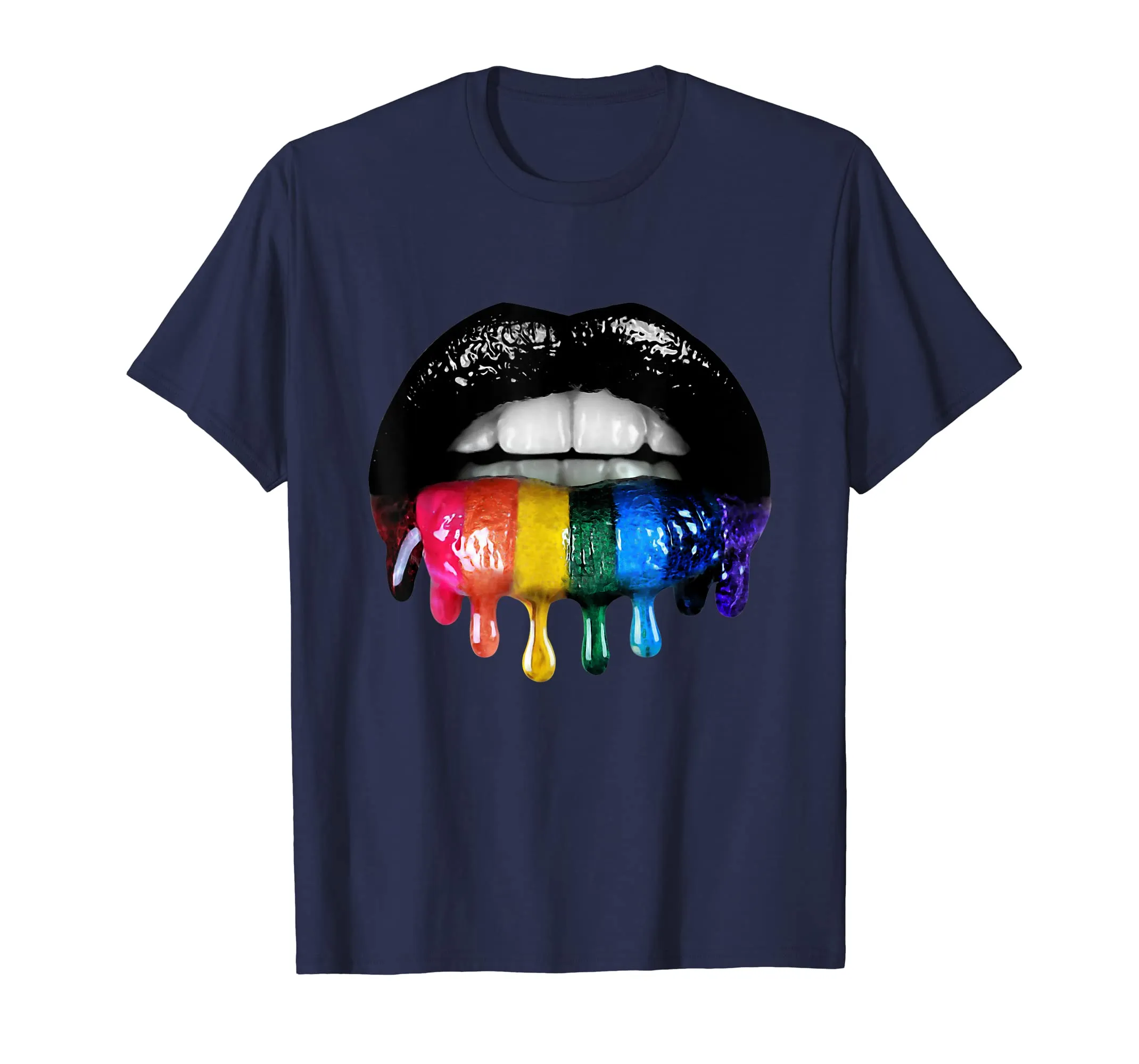 Glossy Rainbow Lips LGBT Pride Funny Gift Tshirt
