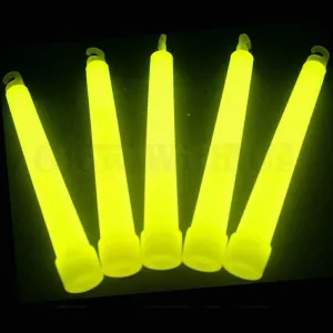 Glow With Us Glow Sticks Bulk Wholesale, 200 6” Industrial Grade Yellow Light Sticks 200 Free Glow Bracelets! Bright Color, Glow 12-14 Hrs, Safety Glow Stick with 3-Year Shelf Life, Brand