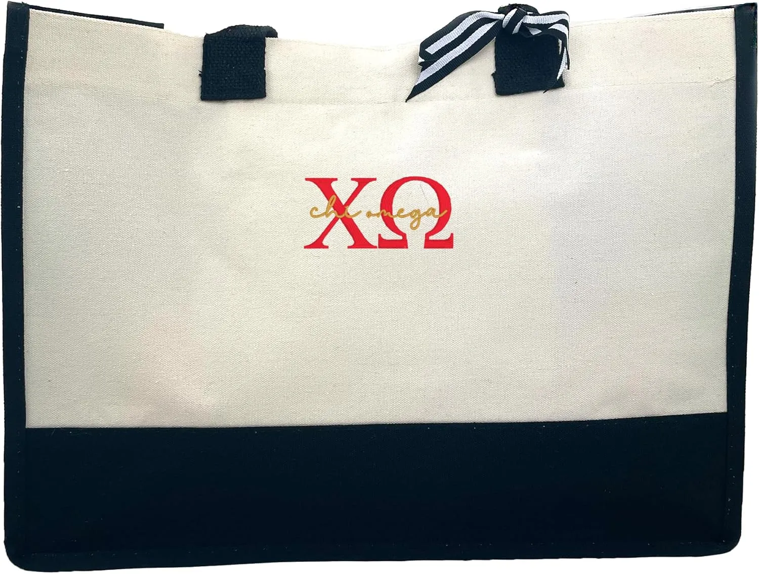 Go Greek Chic Embroidered Tote Bag