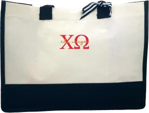 Go Greek Chic Embroidered Tote Bag