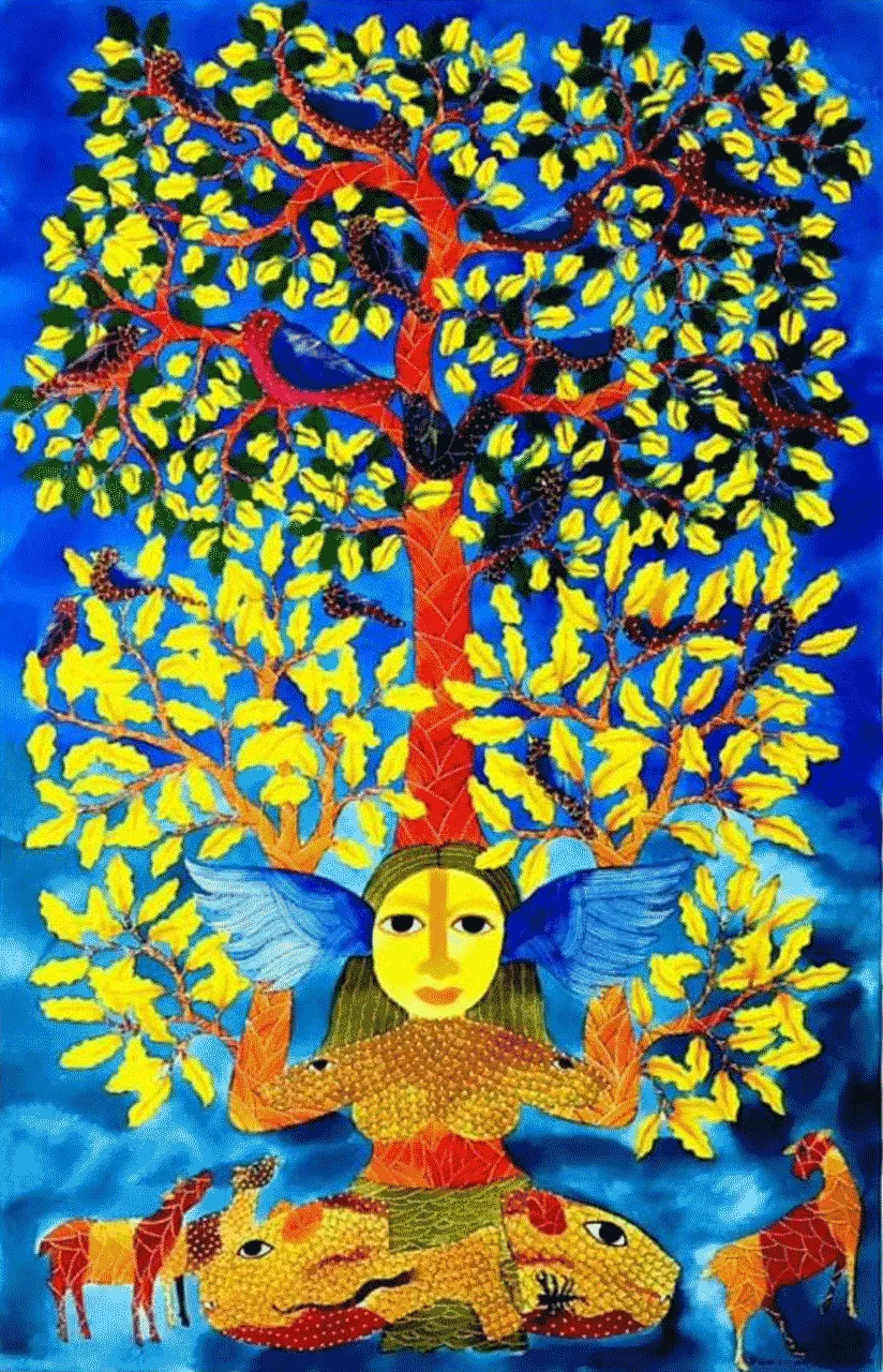 Goddess of Forest (Van Devi) in Gond by Venkat Shyam