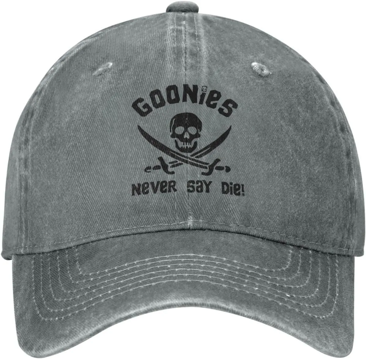 Goonies Never Say Die Vintage Washed Denim Baseball Cap Adjustable Dad Hats Gift for Men Women