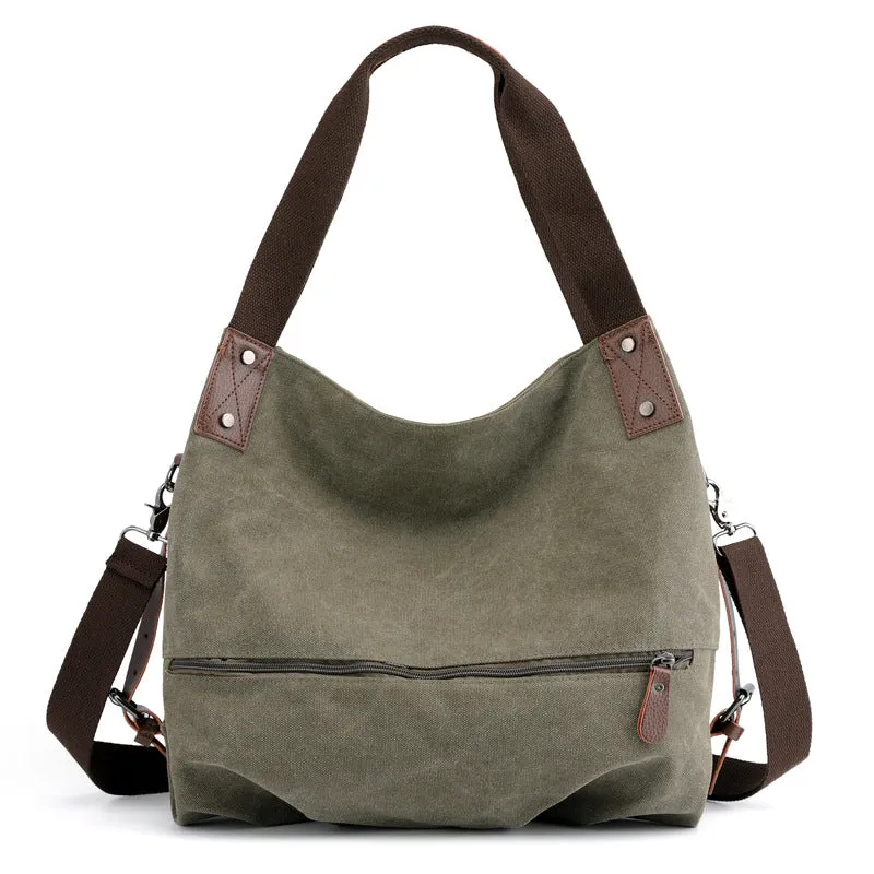 Graceful Women's Solid Color Fashion Canvas Crossbody Bags