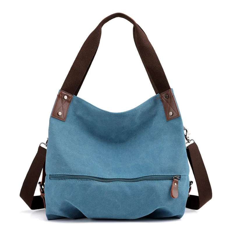 Graceful Women's Solid Color Fashion Canvas Crossbody Bags