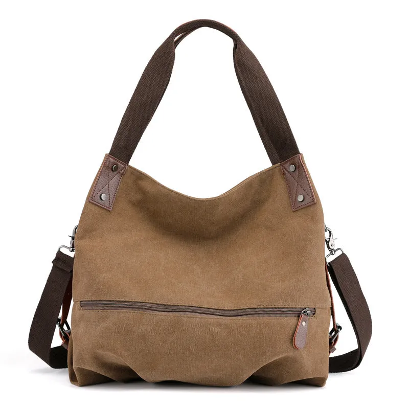 Graceful Women's Solid Color Fashion Canvas Crossbody Bags