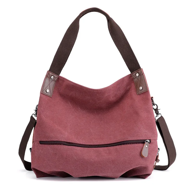 Graceful Women's Solid Color Fashion Canvas Crossbody Bags