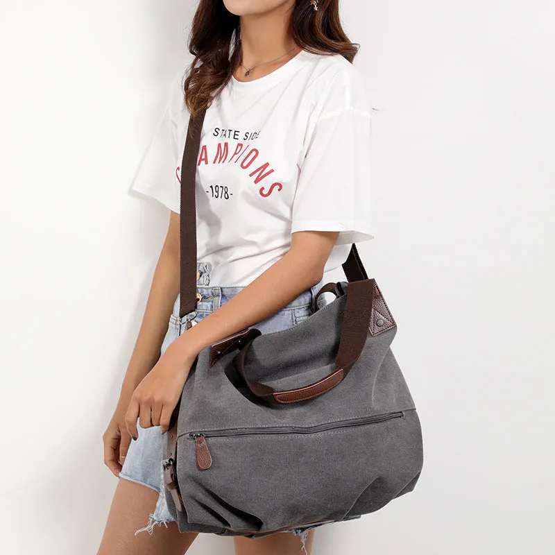 Graceful Women's Solid Color Fashion Canvas Crossbody Bags