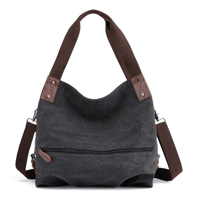 Graceful Women's Solid Color Fashion Canvas Crossbody Bags