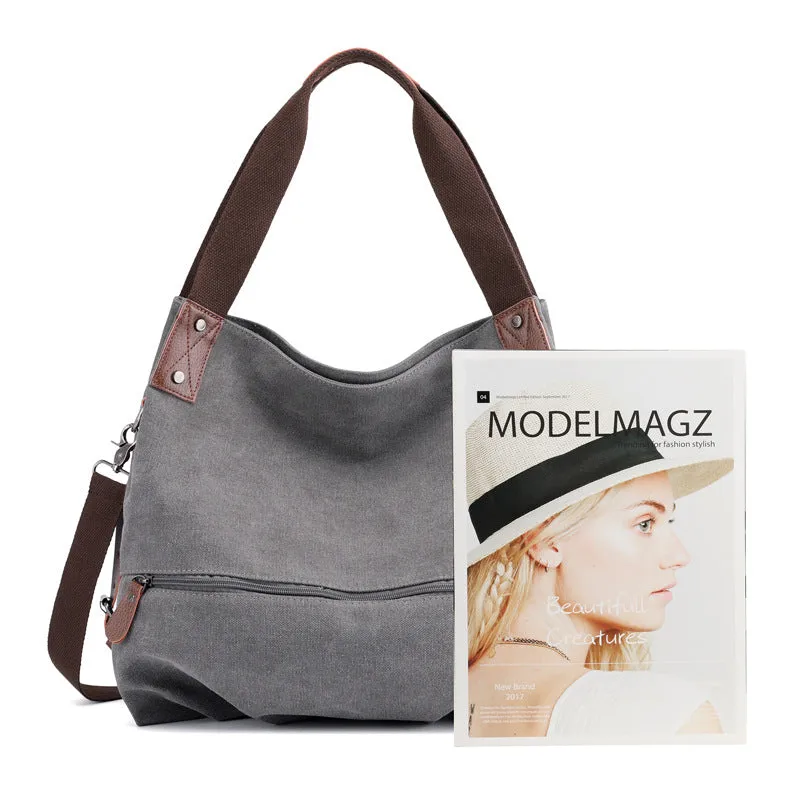 Graceful Women's Solid Color Fashion Canvas Crossbody Bags