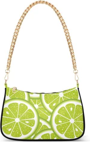 Green Lime Fruits Shoulder Bags for Women Small Handbags Mini Clutch Purse