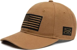 Grunt Style Embroidered American Flag Hat (Natural, One Size)